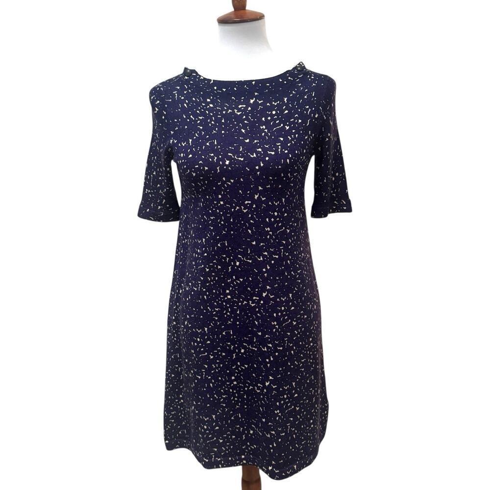 J. Crew Collection 100% Wool Floral Print Mini Sweater Dress Purple Size Small